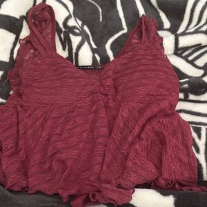 Heart Hips Burgundy Lace Tank Top